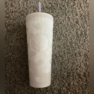 Starbucks Embossed Cream Tumbler